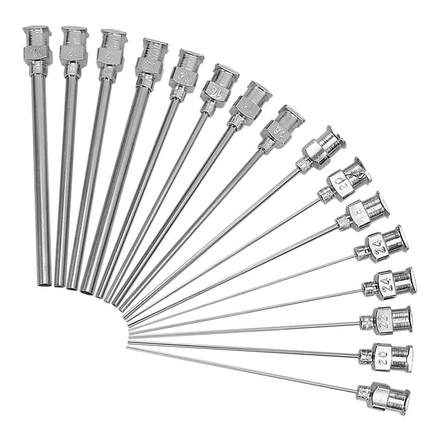 SHISUYAN 16pcs Stainless Steel Blunt Tips Replacement Dispenser Needles Glue Dispenser Needles