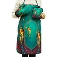 thumbnail image 4 of Sofullue Eid Mubarak Baking Apron Roasting Glove Insulated Mat Ramadan Decoration for Muslim Islamic Party Kitchen Cooking, 4 of 19