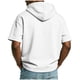 thumbnail image 3 of Ceisia Men's Relaxed Fit Short Sleeve Hooded T-Shirt with Drawstring and Side Pockets White M Gifts, 3 of 8