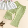 thumbnail image 5 of mgoYE Toddler Baby Girl Summer Short Clothes Infant Summer Outfits Set Ruffled Sleeveless Shirts Floral Tops + Pants Clothing Set 9 12 18 24 Month 3 Year Size 6-9 Months, 5 of 5