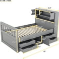 thumbnail image 4 of JERFIT Twin Size Gray Captain Storage Bed Frame with Bookcase Headboard 4 Drawers, No Box Spring Needed Platform Bed, 4 of 10