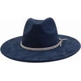 thumbnail image 3 of 10CM Big Wide Brim Fedora Hat for Women Men Western Suede Hats Large Felt Panama Hat, 3 of 6