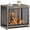 Gray, variant on Dog Crate Furniture, 42 Inch Indoor Large Dog Kennel for Medium to Large Dogs Up to 70 LBS, Heavy Duty Wooden Pet Crate with 3 Doors, Alloy Steel Frame & Removable Tray