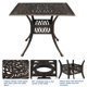 thumbnail image 4 of Mesa de Comedor Cuadrada Zimtown Aluminio Fundido 35,4 Bronce para Patio Al Aire Libre, 4 of 7