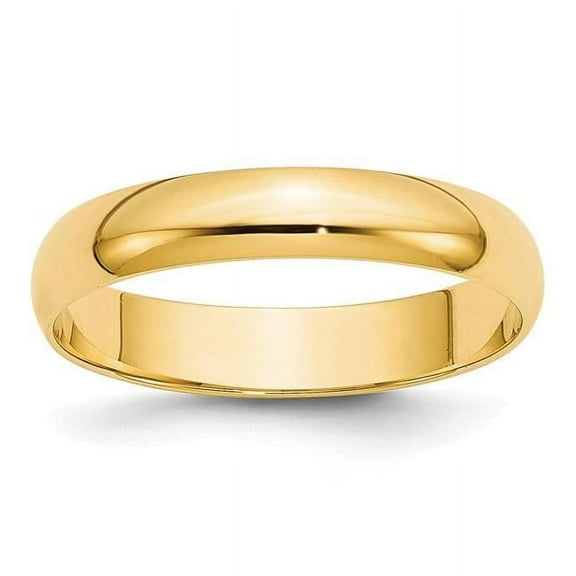 Finest Gold 4 mm 14KY LTW Half Round Ring, Yellow - Size 14