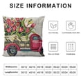 thumbnail image 6 of Nawypu Oil Painting Red Car Carry Tulip Flower Birthday Mother's Day Blessing Gift Decorative Throw Pillow Cover Cushion Case Lumbar White, 6 of 6