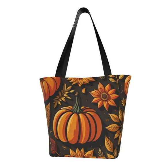 Honeii Autumn Pumpkin Leaves Print Women Top Handle Satchel Handbags,Fashion Handbag,Messenger Tote Bag Purse for Women,Shoulder Bag Handbag for Travel, Work