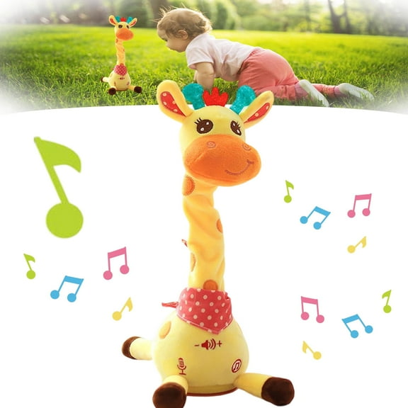 Dancing Talking Giraffe Toy, Stuffed Animal Baby Toy Repeating What You Say, Glowing Musical Giraffe with 60 Children's Songs Gifts for Toddlers 1-3 Years Old
