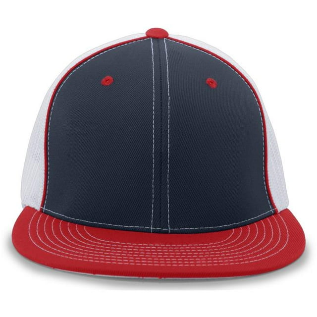 D-Series Trucker Flexfit Cap - Navy, White & Red - Extra Small