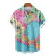 thumbnail image 4 of Blusa y camisa de manga corta con cuello vuelto para hombre, blusa informal de moda con cuello vuelto, blusa estampada de manga corta con botones, blusa de poliéster para hombre, 4 of 6