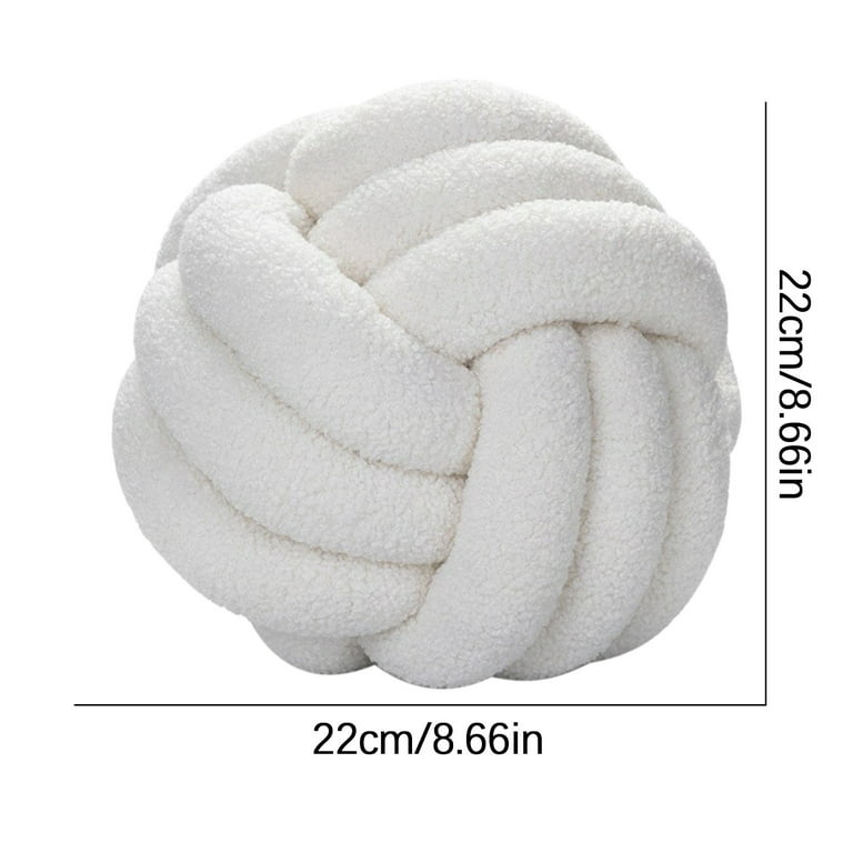 Knot Ball Throw Pillow, White Round Knotted Plush Cushion Accent Pillow For  Preppy, Aesthetic & Cute Decorative Pillows For Couch, Bed, Living Room, F