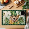 thumbnail image 2 of St Patricks Day Placemats Set of 12, Farmhouse Watercolor Dogs Green Shamrock Placemats for Dining Table, Place Mats for Kitchen Tabletop, Waterproof Wipeable Dining Table Mats Set, 2 of 9