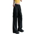 thumbnail image 5 of Timegard Cargo Pants for Women High Waisted Straight Juniors Cargos Streetwear Baggy Pants with Pockets, 5 of 6