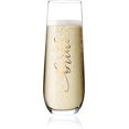 thumbnail image 2 of PYYNA-Bride Wedding Stemless Champagne Flutes, Bridal Party Wine Glasses, Bridal Shower Cups Gifts., 2 of 3