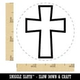 thumbnail image 2 of Cross Angled Christian Church Religion Outline Self-Inking Rubber Stamp Ink Stamper - Brown Ink - Small 3/4 Inch, 2 of 7