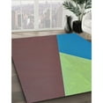 thumbnail image 3 of Ahgly Tapis Rond Lavable en Machine Intérieur Transitionnel Vert Menthe, 5 Pieds Rond, 3 of 7