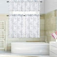 thumbnail image 6 of Tier Curtains for Kitchen Window, Nature Design Tree Branch Café Curtains Farmhouse Linen Textured Floral Twig Half Window Curtains Set for Bathroom , 27" W x 24" L, Yellow/Grey, Set of 2, 6 of 9
