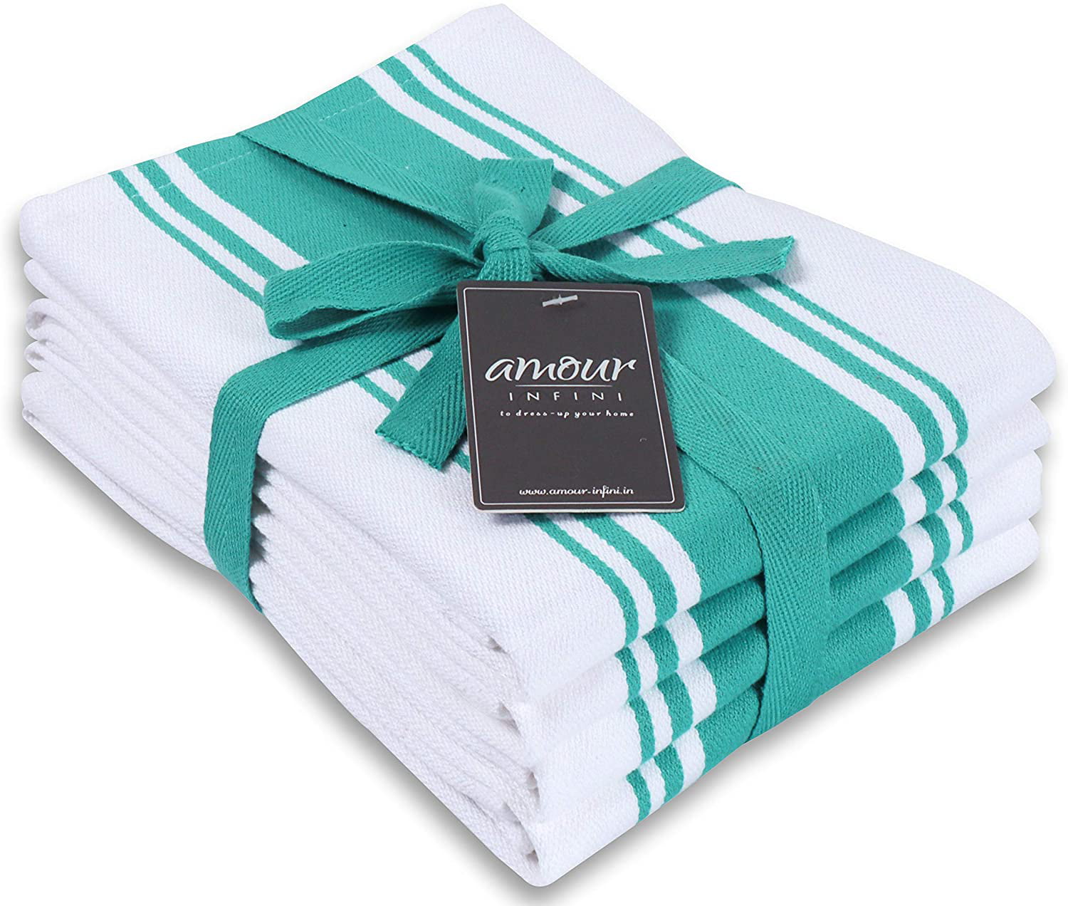 Multi-use Dish Towels |100% Ring Spun Premium Cotton AMOUR INFINI Classic Kitchen Towels Yellow 2 Waffle 28 x 20 Inch Highly Absorbent Over Sized 2 Stripe