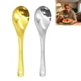 thumbnail image 4 of MKHSQHDG Clearance Edge Tableware Spoon – Elegant Stainless Steel Utensil for Dining and Distinctive Hand Textured Serving Spoon, 4 of 4