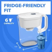 (2 pack) Brita Elite 6-Cup, Black Plastic Water Filtration Pitcher, Reduces Lead