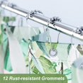 thumbnail image 5 of Floral Shower Curtain Green, Cloth Sage Green Shower Curtains for Bathroom Decor, Rustic Fabric Washable Eucalyptus Flower and Leaves Shower Curtain Sets with 12 Metal Hooks, 72x72 Inches, 5 of 6