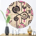 thumbnail image 2 of Designart 'Circular Retro Pattern' Mid-Century Modern Wood Wall Clock, 2 of 5
