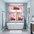thumbnail image 5 of Valentine's Day Romantic Heart Curtain Tier and Valance Set 3 Piece, Red Truck Farm Bird 3-inch Rod Pocket Window Tier Curtains Valance for Kitchen Living Room, 5 of 9