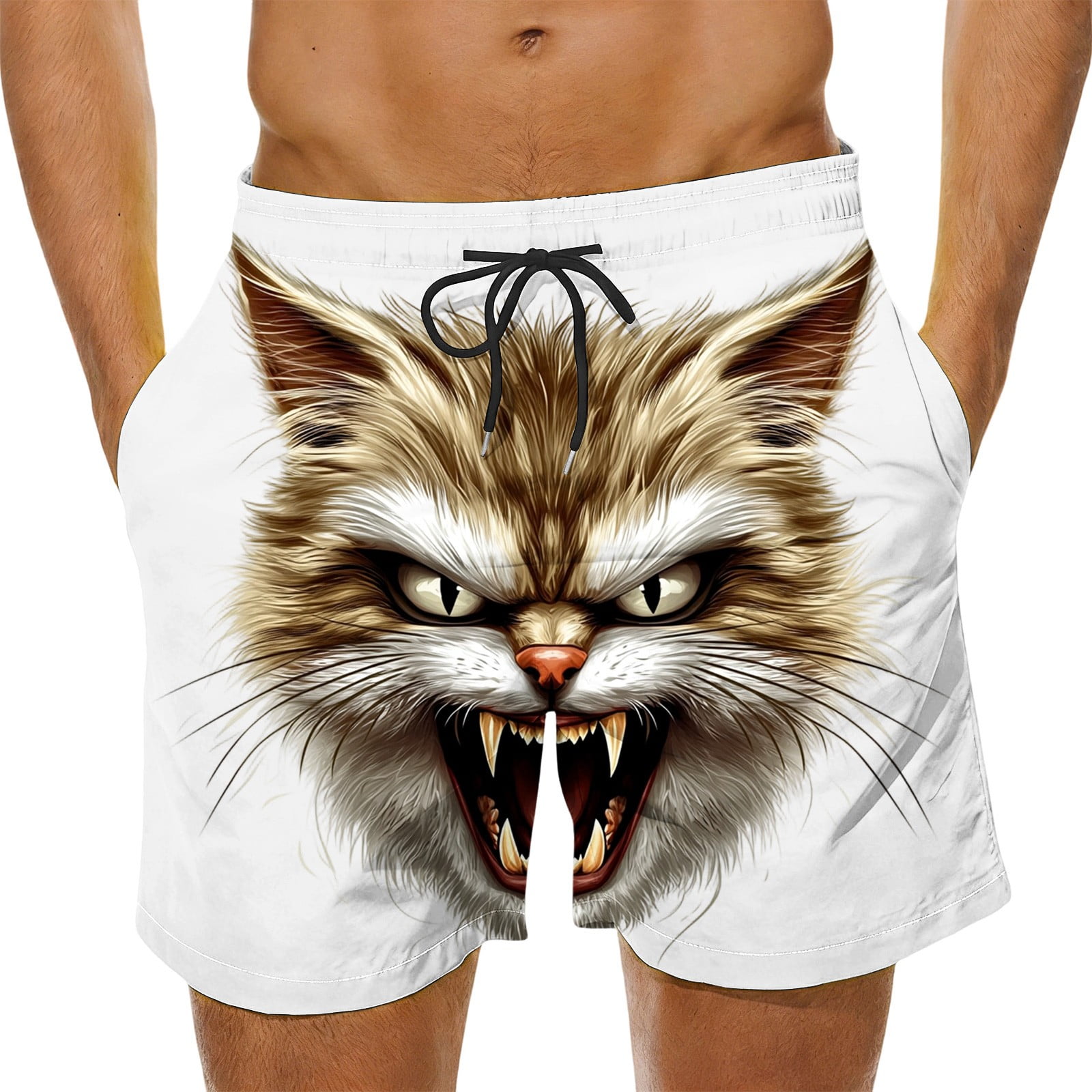 Timoontee Men Cargo Shorts Shorts Versatile for Everyday Use Soft Fabric Skin Friendly Breathable Lightweight Material White M