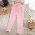 thumbnail image 4 of fnnxnal Kids Girls' Pink Fleece Lined Leggings - Stretchy High Waisted Leggings with Pink Butterfly Graphic, Warm Winter Leggings for Girls 8-16, 1PC,Size 12-13T, 4 of 5
