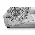 thumbnail image 2 of Ethnic Soft Flannel Fleece Blanket, Mandala Circular Pattern Monochrome Illustration on a Plain Background, Cozy Plush for Indoor and Outdoor Use, 70" x 90", Charcoal Grey and White, by Ambesonne, 2 of 5