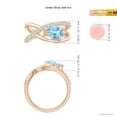 thumbnail image 4 of ANGARA Natural Criss Cross Pear Shaped Aquamarine Ring with Diamond Accents in 14K Rose Gold for Women (Size-8x6mm) | March Birthstone, Anniversary, Jewelry Gift for Women | Natural Aquamarine Ring, 4 of 9