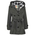 thumbnail image 2 of FeiKong Chaqueta de abrigo tipo parka larga acolchada color carbón con capucha para niñas, 2 of 5