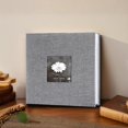 Pvc Linon Linen Photo Album with Writing Space, Clear PVC Free Sleeves, Open ...