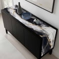 thumbnail image 5 of Marble Black Table Runner 36 Inches Long, Abstract Gold White Brick Stone Motif Kitchen Coffee Dining Table Decoration for Home Party Birthday Wedding Home Decor 13x36 Inches, 5 of 8