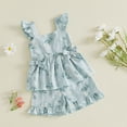 thumbnail image 5 of Xyant Toddler Baby Girl Clothes Knit Floral Fly Sleeve Tops Shorts Cute Summer Spring Outfits Infant Baby Girl Clothing Set (Green,6-12 Months), 5 of 6