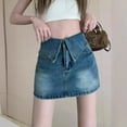 thumbnail image 2 of Women's Denim High-Waisted A-Line Skort with Anti-Slip Design - Summer Lightweight Stretch Short Skirt, 2 of 10