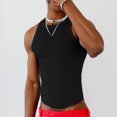 thumbnail image 2 of INCERUN Mens Sleeveless O-Neck Muscle Fit Knit Vests Summer Casual Streetwear Tank Tops Cami Shirt, 2 of 6