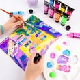 thumbnail image 3 of AUREUO Neon Acrylic Paint Set - 8 Fluorescent Colors 0.71 fl oz / 21ml Art Paint Tubes for Crafts Decor Rich Pigments Non-toxic Painting Supplies for Artists Hobby Painters Adults, 3 of 9