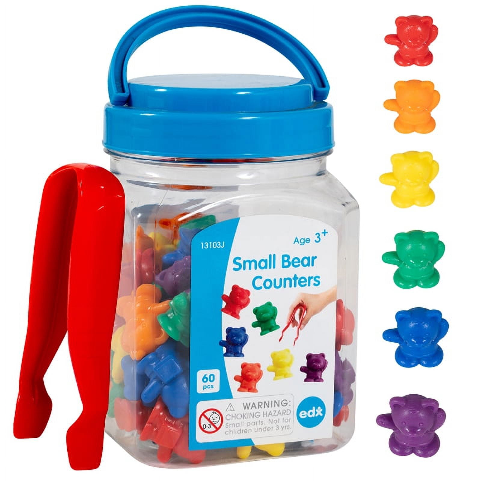 Edxeducation Geo Links - Mini Barattolo Da 144 Pezzi: Forme Geometriche (Quadrato, Triangolo, Cerchio) In 6 Colori Per Contare, Ordinare E Creare Sequenze - Giochi Educativi 3+ Anni - 2