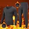 thumbnail image 3 of Gamivast Men's Fleece Lined Thermal Set Soft Long Sleeve Top and Long Johns Warm Winter Underwear Base Layer for Daily Sleepwear Lounge Skiing Wear, 3 of 5