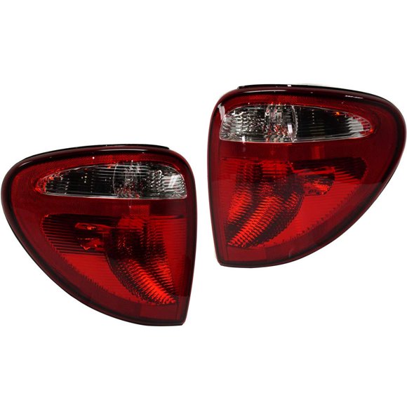 For Dodge Caravan Tail Light Assembly 2004 2005 2006 2007 Driver and Passenger Side Pair w/Bulbs Replaces CH2800157 CH2801157