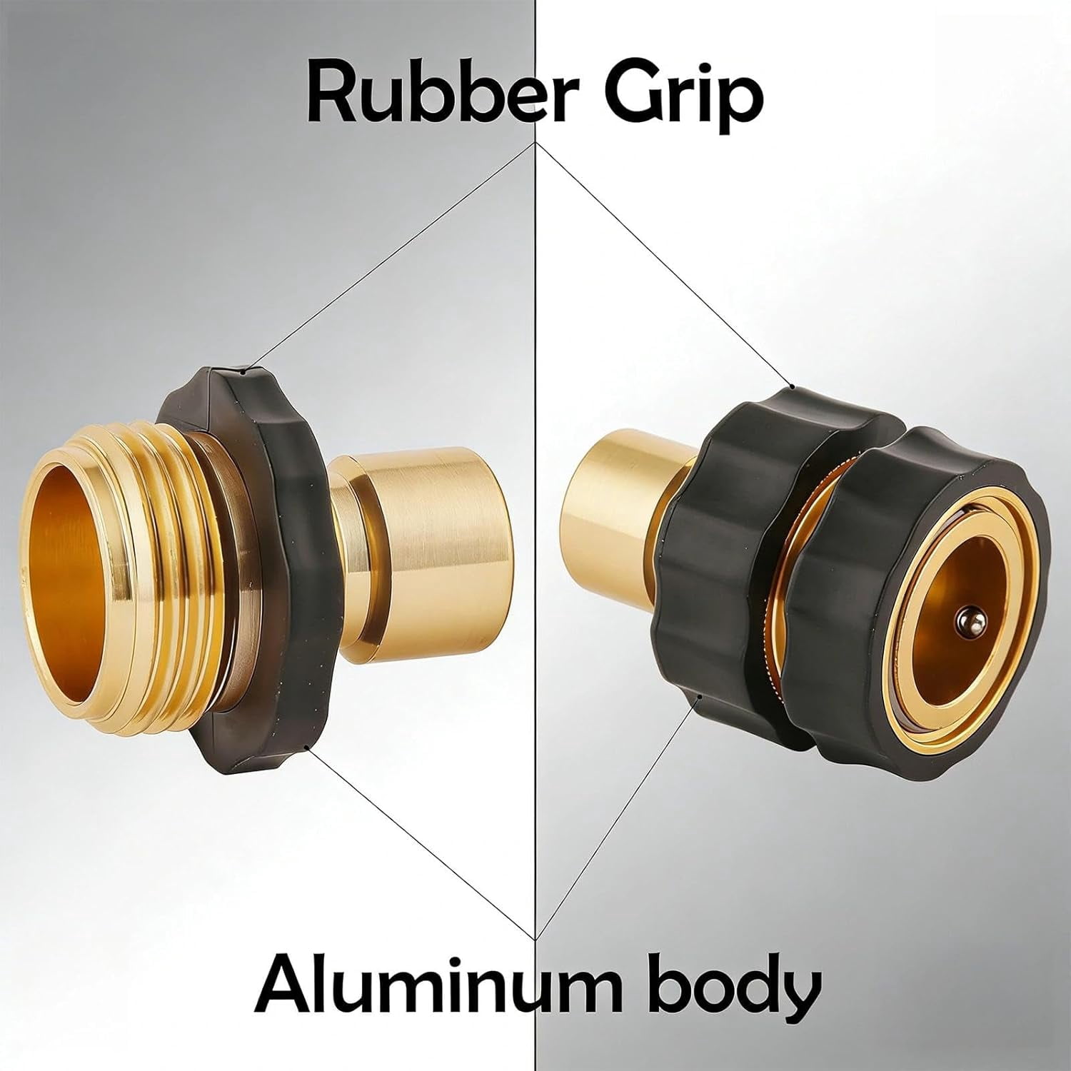 3/4 Inch Garden Hose Quick Connector 4 Sets/Bag, Universal Garden Hose Quick Connect Set Brass Hoses Tap, Hoses Attachment(4Pcs)