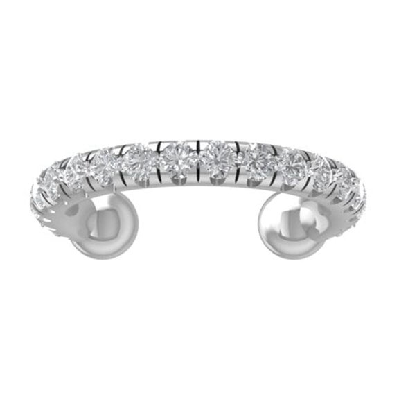 ARAIYA FINE JEWELRY 10K White Gold Diamond Fashion Band Ring (1/10 cttw, I-J Color, I2-I3 Clarity) Size 8.5
