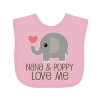 Inktastic Nana and Poppy Love Me Boys or Girls Baby Bib