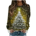 thumbnail image 2 of Ounisa Merry Christmas Sweatshirt for Women Drop Shoulder Long Sleeve Christmas Tree Pullover Lightweight Shirt, 2 of 5