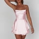 thumbnail image 3 of Vestido midi sexy de color liso y corte ajustado para mujer - Cuello en V, lazo delantero, tirantes finos, espalda abierta - Playa/Fiesta/Cóctel - S-L, 3 of 6