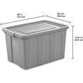 thumbnail image 2 of 4-pack Sterilite Tuff1 Tote Plastic Storage Box - Stackable, 4 Pack, 30 Gal, Cement — Home & Garage Storage, Stackable Design, 2 of 3