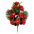 thumbnail image 1 of Silks Artificial Cemetery Flowers,Realistic Vibrant Peony, Outdoor Grave Decorations, 1 of 6