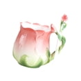 thumbnail image 3 of Taza de café Flower Copa de beber taza de la mañana 320 ml de rosa con cuchara para bebidas calientes café con leche café café leche rojo, 3 of 8