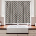 thumbnail image 2 of Ambesonne Buffalo Check Kitchen Curtains, Geometrical Plaid, 55"x30", Cadet Blue and Pale Rust, 2 of 3
